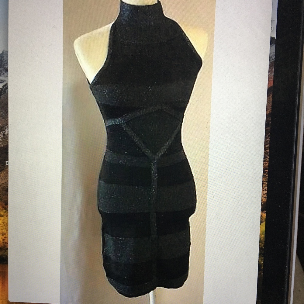 NWT ARDEN B Blue Black Sparkle BodyCon Dress